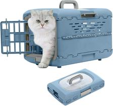 Caixa De Transporte Pet Dobrável Azul 48x32x30 Cães Gatos Caixa De Transporte Pet Dobrável Azul 48x32x30 Cães Gatos