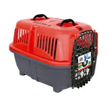 Caixa de Transporte Plast Pet Cargo Kennel Vermelha para Cães e Gatos - Tamanho 4