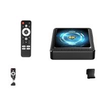 Caixa De TV Smart 8K Android 14 Allwinner H618 Dual WiFi Bluetooth 54 Controle Remoto Com Assistente