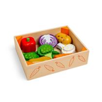 Caixa de vegetais de madeira Play Food Bigjigs Toys para mais de 18 meses