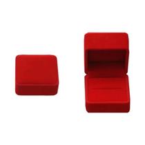 Caixa de Veludo Vermelho para Armazenamento de Jóias - Anéis, Brincos, Colares e Pulseiras