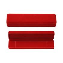 Caixa de Veludo Vermelho para Armazenamento de Jóias - Anéis, Brincos, Colares e Pulseiras