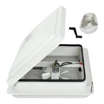 Caixa de Ventilação de Teto para RV - 14" com Ventilador 12V - 6 Lâminas - Branca Caixa de Ventilação de Teto para RV - 14" com Ventilador 12V - 6 Lâminas - Branca