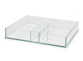 Caixa De Vidro Com Fundo Espelhado Multiuso Café Servir Organizar Decorar Casa Cozinha