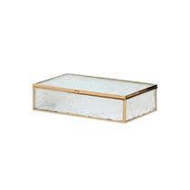 Caixa de Vidro e Metal Dourado 25cm - Mart