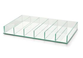 Caixa De Vidro Fundo Espelhado Sem Tampa Organizador Gavetas Armário Jóias Condimentos Multiuso