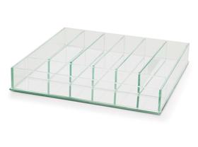 Caixa De Vidro Fundo Espelhado Sem Tampa Organizador Gavetas jóias Armário Casa 33x35 Cm Luxo Sofisticação