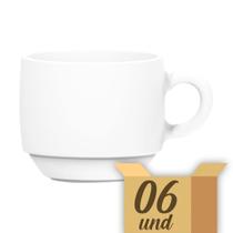 Caixa de xícara de café opaline 90ml s/ pires c/ 6 pcs duralex