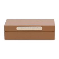Caixa Decorativa em Mdf com Revestimento em Pu Marrom 25cm 19345 Mart Caixa Decorativa em Mdf com Revestimento em Pu Marrom 25cm 19345 Mart