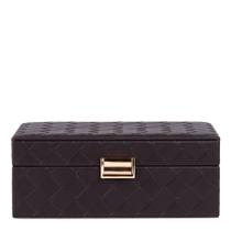 Caixa Decorativa em MDF com Revestimento em PU Marrom Escuro 23,5cm 23055G Mart Caixa Decorativa em MDF com Revestimento em PU Marrom Escuro 23,5cm 23055G Mart