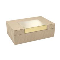 Caixa Decorativa em MDF Com Revestimento Fendi em Pu e Metal Dourado 20x30x10cm Caixa Decorativa em MDF Com Revestimento Fendi em Pu e Metal Dourado 20x30x10cm