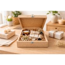 Caixa Decorativa Em MDF Natural Com Tampa e Fecho Presente Elegante e Personalizável
