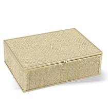 Caixa Decorativa em Metal Dourado Revestida 18cm KV0332 BTC Caixa Decorativa em Metal Dourado Revestida 18cm KV0332 BTC