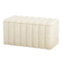 Caixa Decorativa Em Poliresina Canelado Branca Porta Jóias