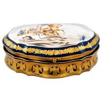 Caixa Decorativa Francesa Pintura Romana Filetado Ouro Luxo - luxdecorcasaejardim