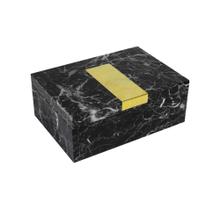 Caixa Decorativa Madeira Preta Design Marmorizada C Dourado Caixa Decorativa Madeira Preta Design Marmorizada C Dourado