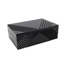 Caixa Decorativa Madeira Preta Menor Listras Baixo Relevo Caixa Decorativa Madeira Preta Menor Listras Baixo Relevo