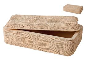 Caixa Decorativa Organizadora Com Tampa Grande Estilo Crochê Porta Objetos Joias Bijuterias Decoração Quarto Sala Escritório