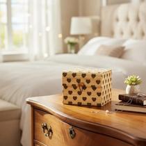 Caixa Decorativa Organizadora Em Bambu Com Estampa De Corações Porta Objetos Multiuso Tamanho Médio Caixa Decorativa Organizadora Em Bambu Com Estampa De Corações Porta Objetos Multiuso Tamanho Médio