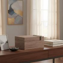 Caixa Decorativa Organizadora Em MDF Laminado Com Tampa E Puxador Metálico