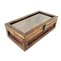 Caixa Decorativa Organizadora Madeira Rattan 30Cm Porta Joia Caixa Decorativa Organizadora Madeira Rattan 30Cm Porta Joia