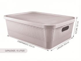 Caixa Decorativa Organizadora Multiuso Canelada 15 litros Resistente Caixa Decorativa Organizadora Multiuso Canelada 15 litros Resistente