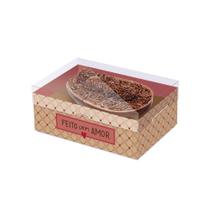 Caixa decorativa para meio ovo colher 500g tema doce amor decoração páscoa 21x15x7cm com colher 6un