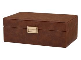 Caixa Decorativa Porta Joias Relógio Multiuso Em MDF Grande Marrom Retangular Resistente Fecho Caixa Decorativa Porta Joias Relógio Multiuso Em MDF Grande Marrom Retangular Resistente Fecho