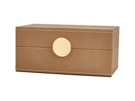 Caixa Decorativa Retangular Fecho Dourado Multiuso Revestimento Plástico Semelhante A Couro Natural