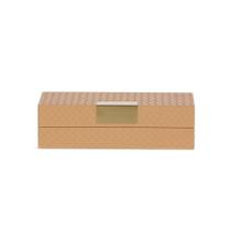 Caixa Decorativa Terra Cota e Dourado 26,5x13,5x7,5cm Caixa Decorativa Terra Cota e Dourado 26,5x13,5x7,5cm