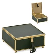 Caixa Decorativa Verde e Dourado P 15x7x15cm - Espressione Italy