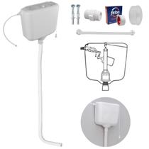 Caixa Descarga Elevada 6,8 À 9L Branca + Tubo Descida + Caixa Descarga Elevada 6,8 À 9L Branca + Tubo Descida +