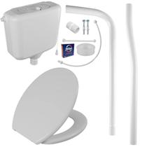 Caixa Descarga Elevada 9L Com Engate Tubo Descida Assento