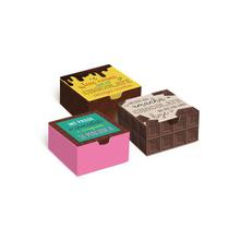 Caixa Divertida para 4 Brigadeiros Chocolate Sortido 8,5x8,5x3,5 - Pacote com 10 Unidades - Cromus
