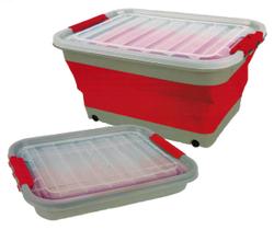 Caixa Dobrável Organizadora 45L Com Tampa E Rodas