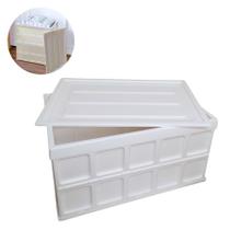 Caixa Dobravel Organizadora Empilhavel Com Tampa Branca Organizar Brinquedo Livro Modulavel Multiuso