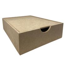 Caixa Documentos Tampa Articulada Mdf A4 MDF Cru Lisa 32X24X8,5 CM