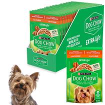 Caixa Dog Chow Para Cães Adultos Raças Pequenas Sachê Ração Úmida Sabor Carne Com 15 Unidades 100g