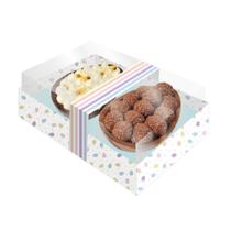 Caixa Dois Ovos de Colher PP 50/100g Branco Tampa Transparente - 06 Unidades - Festcolor - Rizzo