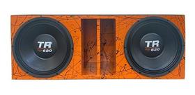 Caixa duto régua 2 alto falantes triton 12 tr 620 woofer cores
