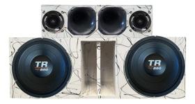 Caixa duto régua 2x12 alto falante triton tr850 4ohms + corneteira 2x2 unlike 500 cor:branco