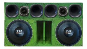 Caixa duto régua 2x12 alto falante triton tr850 4ohms + corneteira 4x2 compet
