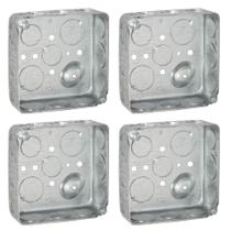 Caixa elétrica Airmont 4" em aço trefilado quadrado, pacote com 4 Caixa elétrica Airmont 4" em aço trefilado quadrado, pacote com 4