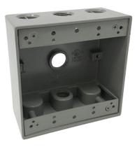 Caixa elétrica externa à prova de intempéries Sealproof de 2 módulos com 3 aberturas Caixa elétrica externa à prova de intempéries Sealproof de 2 módulos com 3 aberturas