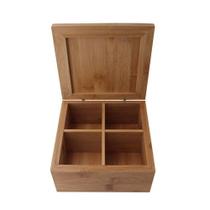 Caixa em Bambu Quadrada Com 4 Divisórias Dynasty - Fullfit Caixa em Bambu Quadrada Com 4 Divisórias Dynasty - Fullfit
