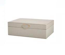 Caixa em MDF com Revestimento em PU Cinza com Textura 9,5x28x20cm - Mart Caixa em MDF com Revestimento em PU Cinza com Textura 9,5x28x20cm - Mart