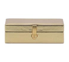 Caixa em mdf com revestimento em pu dourado