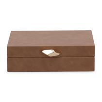 Caixa em MDF Com Revestimento em PU Marrom 7,5x24x20cm Caixa em MDF Com Revestimento em PU Marrom 7,5x24x20cm