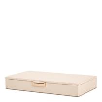 CAIXA EM MDF COM REVESTIMENTO EM PU OFF WHITE MART 27cm