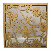 Caixa Em Mdf Com Tampa Trabalhada A Laser Galhos E Flores Cru A 8X8Cm - Decorss